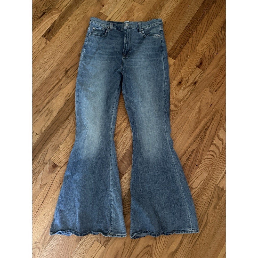 7 For All Mankind Megaflare Super High Rise Denim Size‎ 32 Festival Bell Bottoms